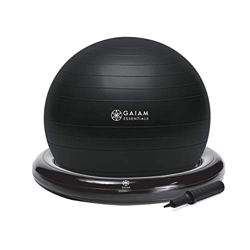 Gaiam Essentials Balance Ball, Base Kit, 65cm Yoga Ball Chair