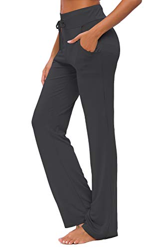 Yoga Pants with Pockets Straight-Leg Loose Comfy