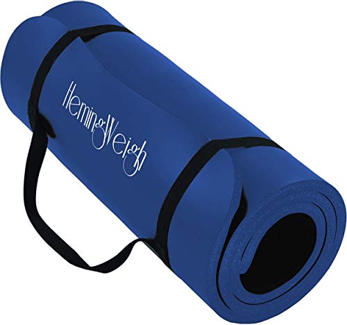 Yoga Mat with Carrying Strap for Exercise, Yoga and Pilates