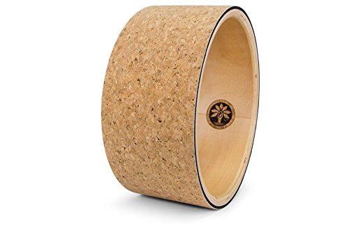 Sustainable Strength: Premium Cork Yoga Wheel - Non-Slip, Tender, Sturdy, Moisture-Resistant with Yoga Wheel Guide Included.