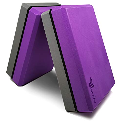 GymWer Yoga Blocks 2 Pack, High Density EVA Foam