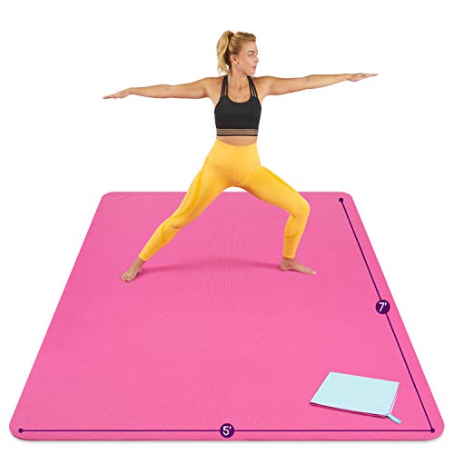 Pink Large Yoga Mat Extra Thick Gym