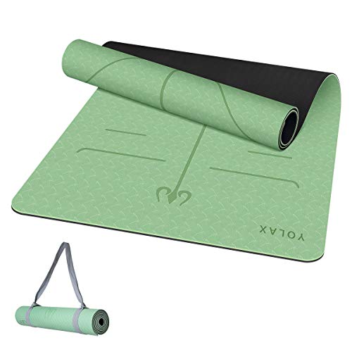 Non Slip Yoga Mat for Home, YOLAX Eco Friendly TPE
