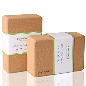 COENGWO Yoga Blocks Cork 2 Pack, Cork Yoga Brick