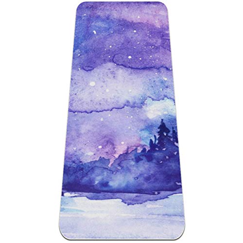 Yoga Mat, Forest Trees The Night Sky Landscape