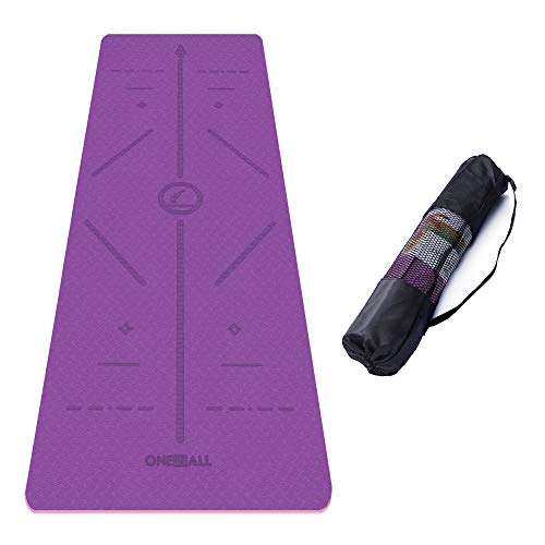 Thick Nonslip Yoga Mat with Alignment Lines