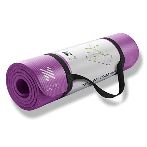 Node Fitness Yoga Mat - 1/2" Extra Thick with Carrying Strap