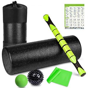 Large Foam Roller with Muscle Roller Stick