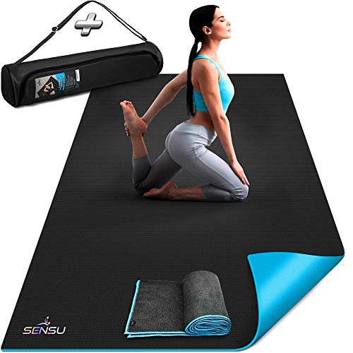 Sensu Large Yoga Mat - 6’ x 4’ x 9mm Extra Thick Exercise