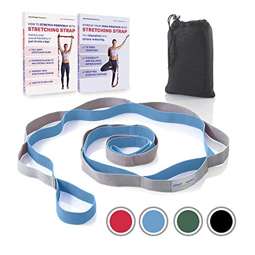 sport2people Stretching Strap for Yoga, Flexibility, Rehabilitation
