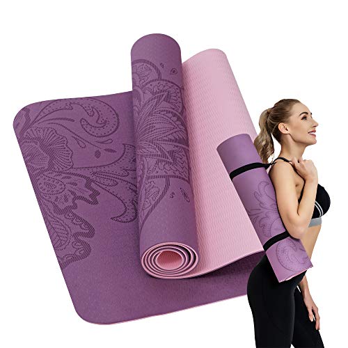 Yoga Mat - 1/4 Inch Non Slip Fitness Exercise Mat