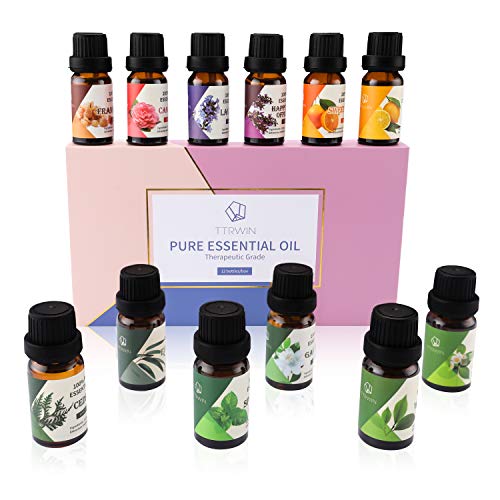 TTRWIN Essential Oil Gift Set,Top 12 Premium Aromatherapy