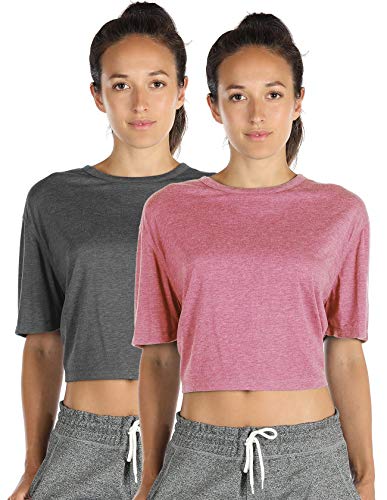 icyzone Open Back Workout Top Shirts