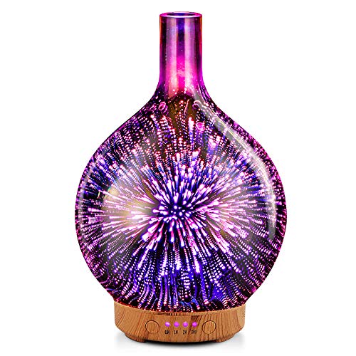 Rose Gold Essential Oil Diffuser 3D Glass Aromatherapy