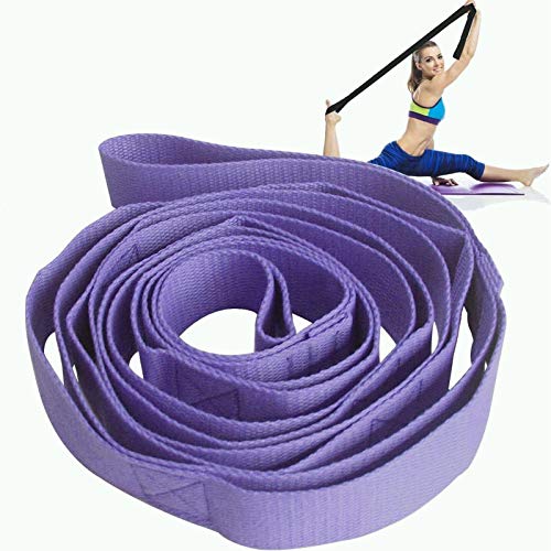 MJIYA Yoga Stretch Exercise Strap with 10 Flexible Loops