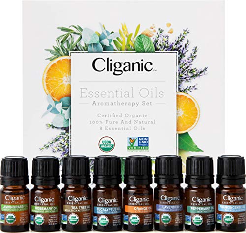 Cliganic USDA Organic Aromatherapy Essential Oils Set
