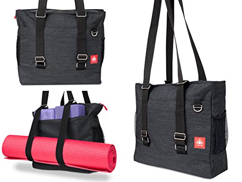LUCKAYA Yoga Mat Tote Bag/Backpack: Multi Purpose Carryall Bag
