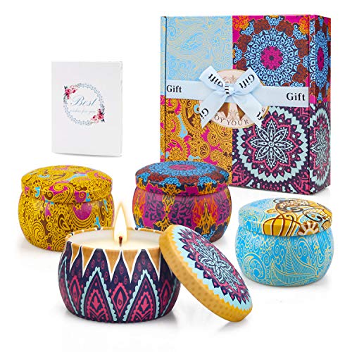 4 Pack Scented Candles Gifts Set for Women