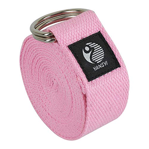 Yansyi Yoga Strap (8ft), Durable Polyester Cotton Exercise Straps