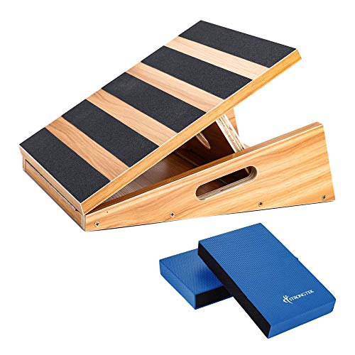 StrongTek Professional Slant Board and Yoga Balance Pads Kit
