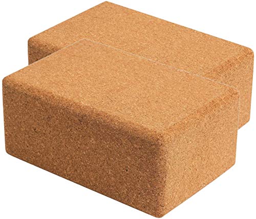 Volcano Cork Yoga Block (2 Pack Set-Natural Cork from Europe)