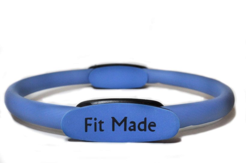 Fit Made Yoga Ring: The ultimate Pilates and Fitness Circle for Toning abs, Thighs, and Stretching - 14" Dual Foam Padding for extra comfort and support - All Blue color.