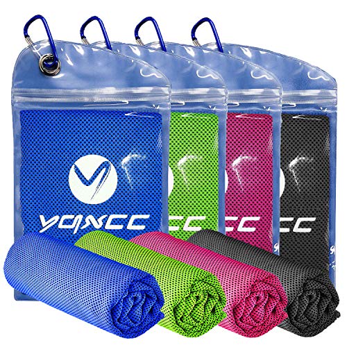 YQXCC Cooling Towel 4 Packs (47"x12") Microfiber Towel