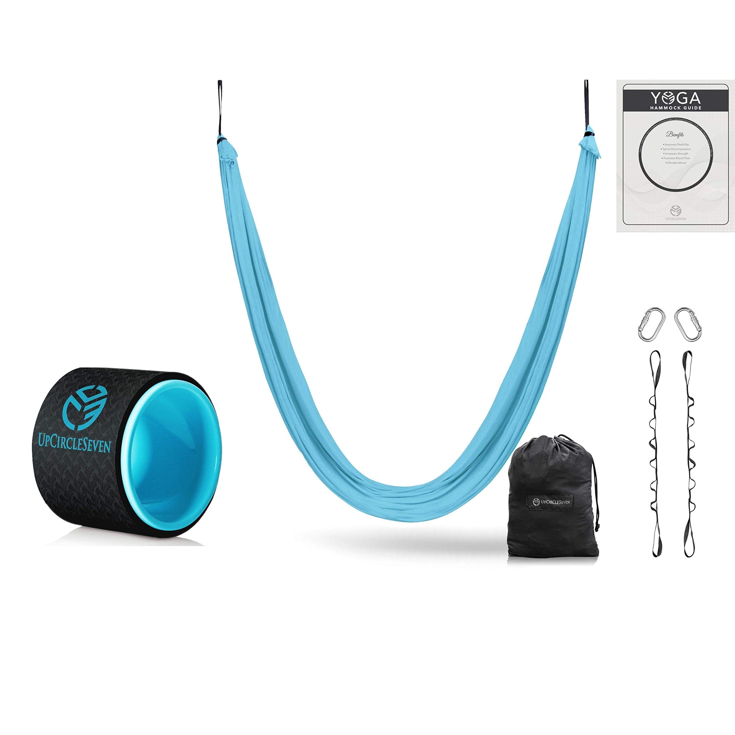Yoga Wheel and Aerial Yoga Hammock (Blue)