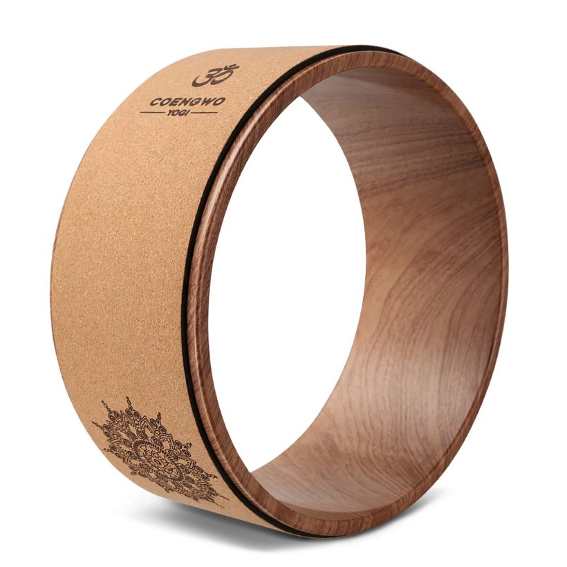 Yoga Wheel - Cork Yoga Circle Wheel: The ultimate tool for reducing back pain, stretching, flexibility, backbends, stability, physical therapy and yoga - Made of Cork Material.
