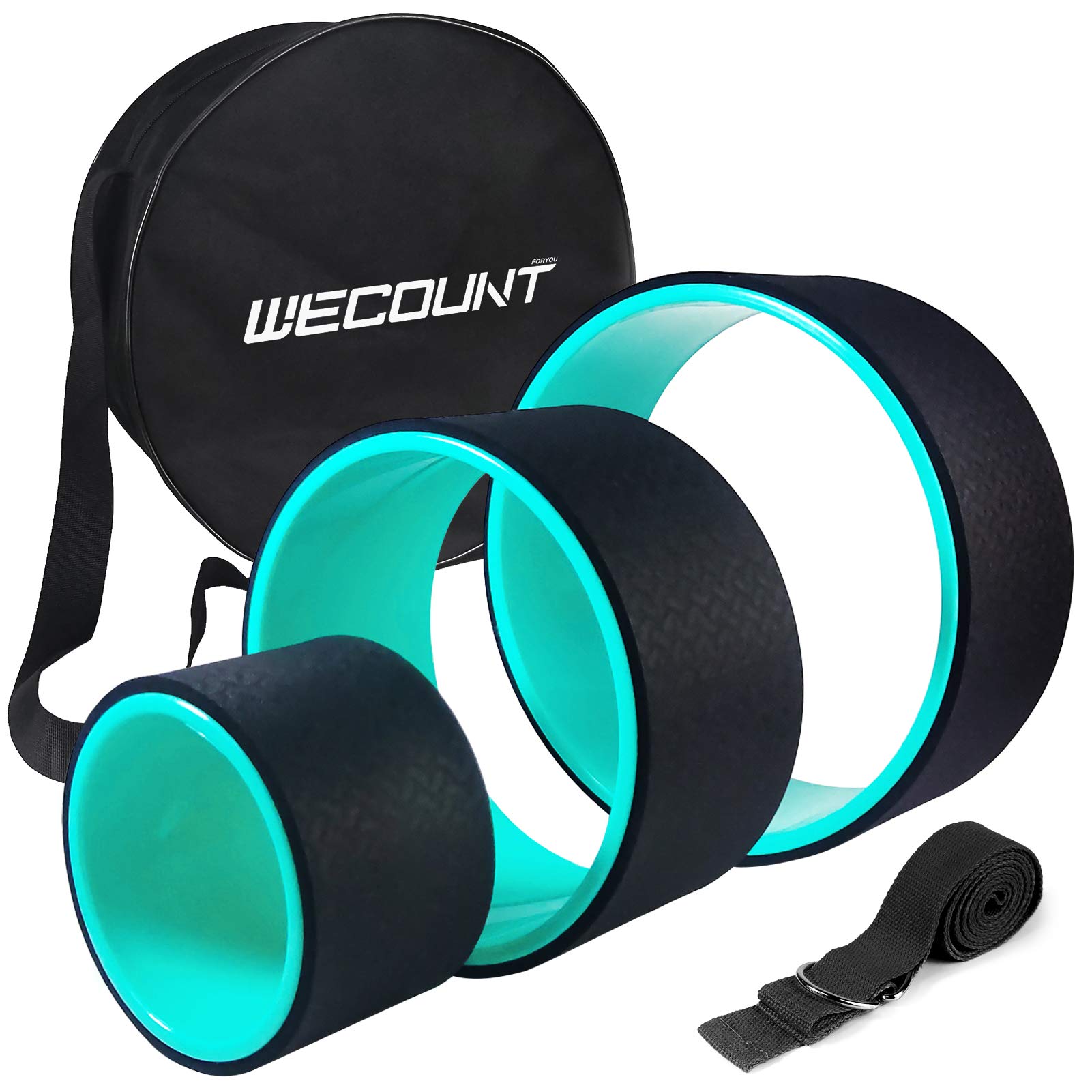 Yoga Wheel 3 Pack, Back Yoga Wheel with Fitness Straps