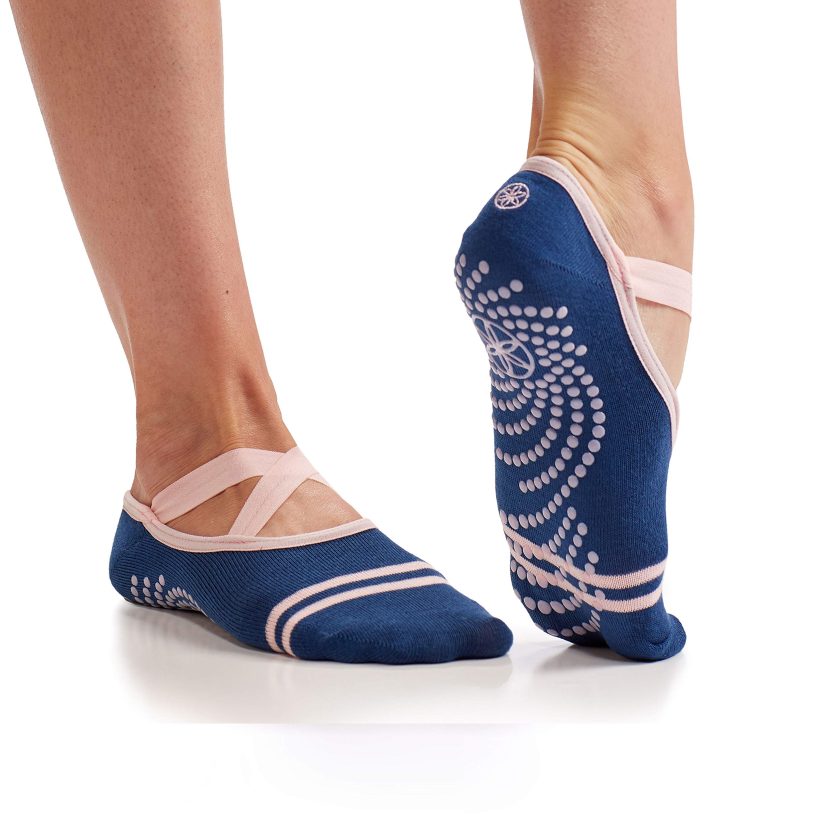 Gaiam Yoga Barre Socks Non Slip Sticky Toe Grip Accessories