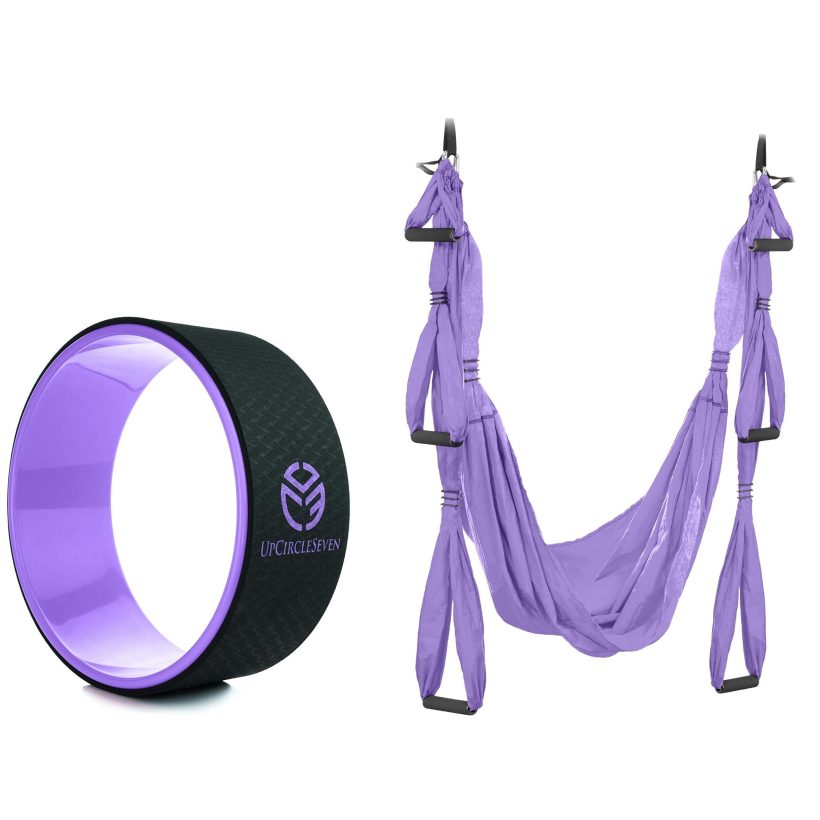 UpCircleSeven Yoga Wheel (Purple) and Yoga Swing