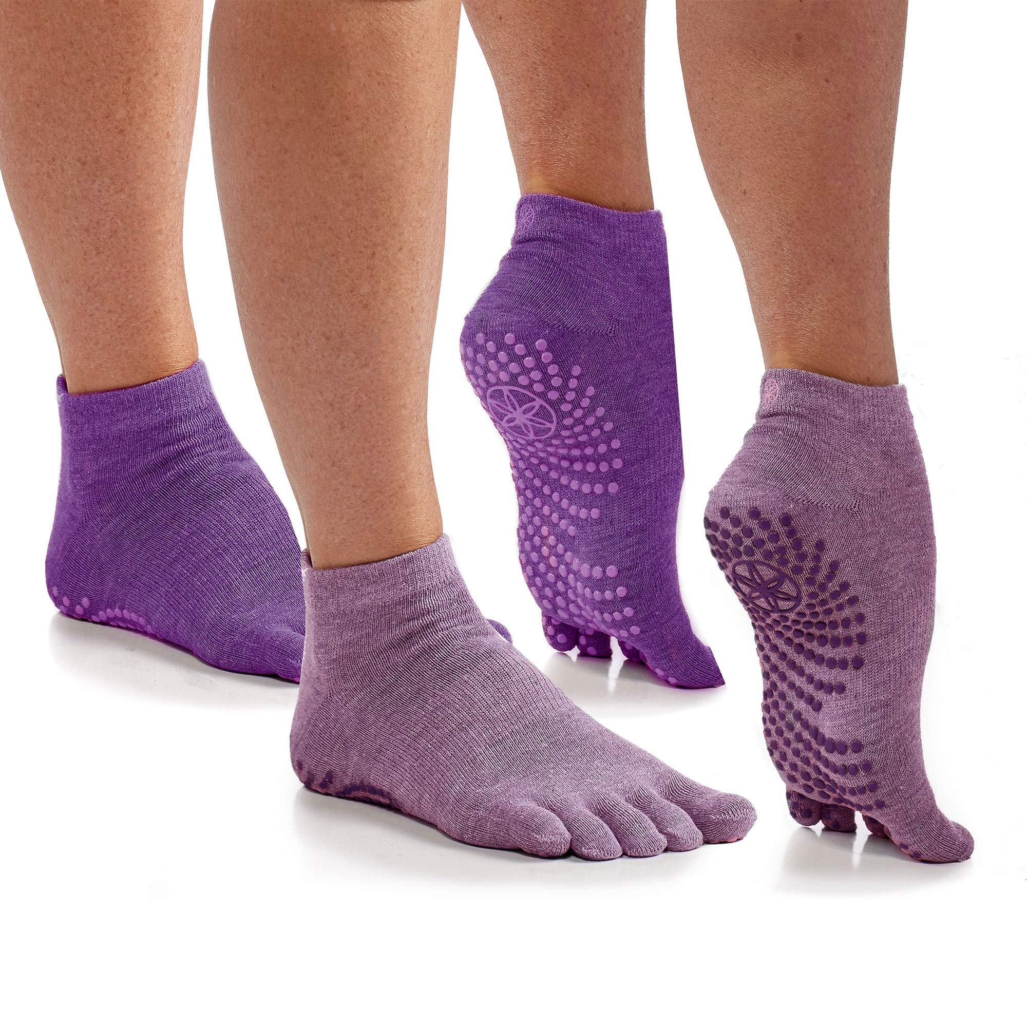 Gaiam Grippy Yoga Socks 2 Pack Non Slip Grip Accessories